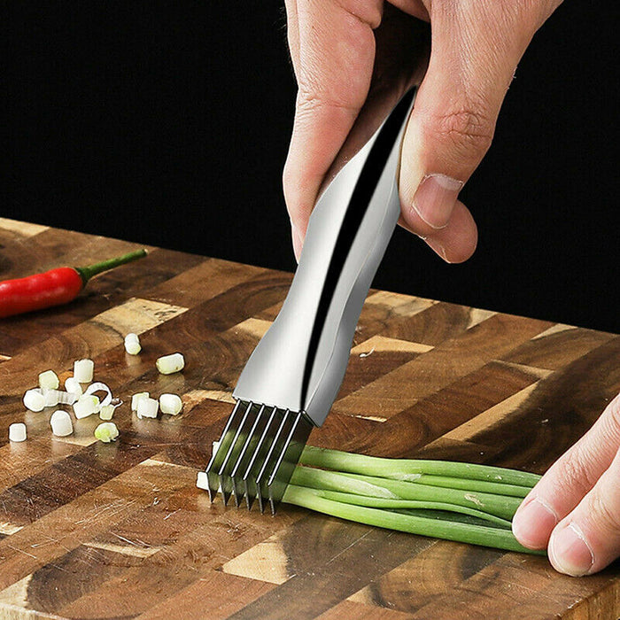 Stainless Steel Onion Cutter Slicer Tool for Kitchen and Restaurant Use