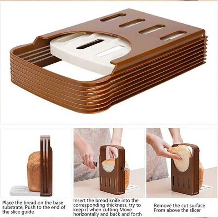 Foldable Bread Slicer Toast Cutting Guide Food-Grade Plastic 22.5 x 14.8 cm