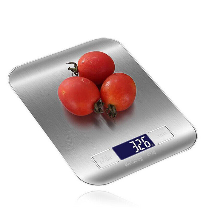 Digital Kitchen Scale 5kg Stainless Steel Surface with LCD Display