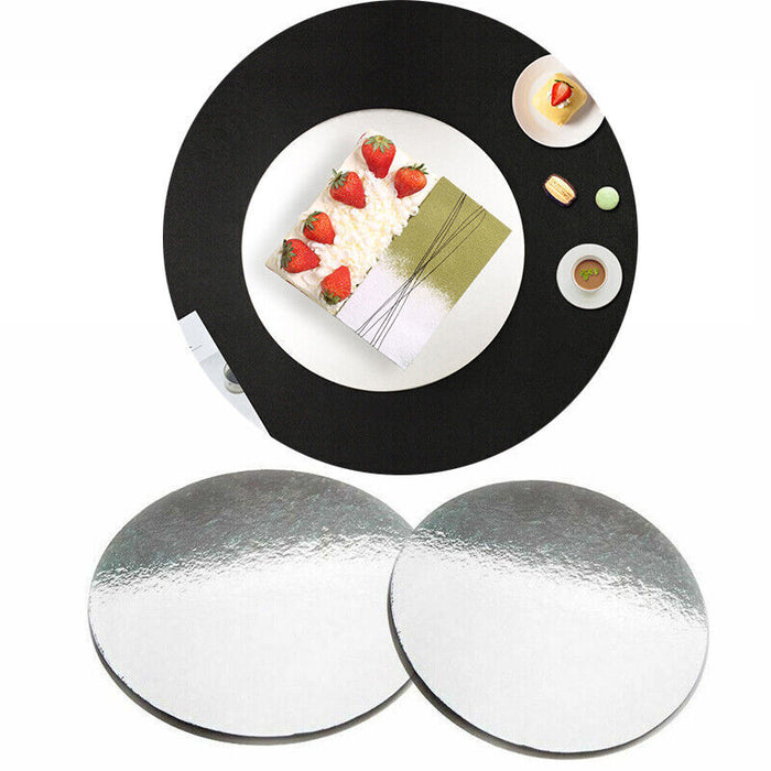 Round Silver Cake Pad Papers 10-inch Sturdy Base