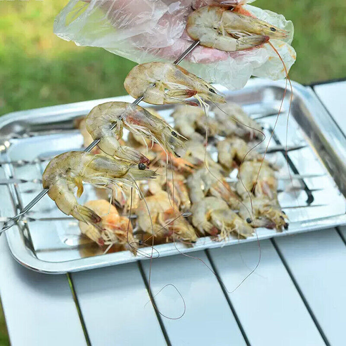 2 Pcs Stainless Steel Oblong Serving Tray 0.5 mm Thick 2 cm Deep 2 Sizes