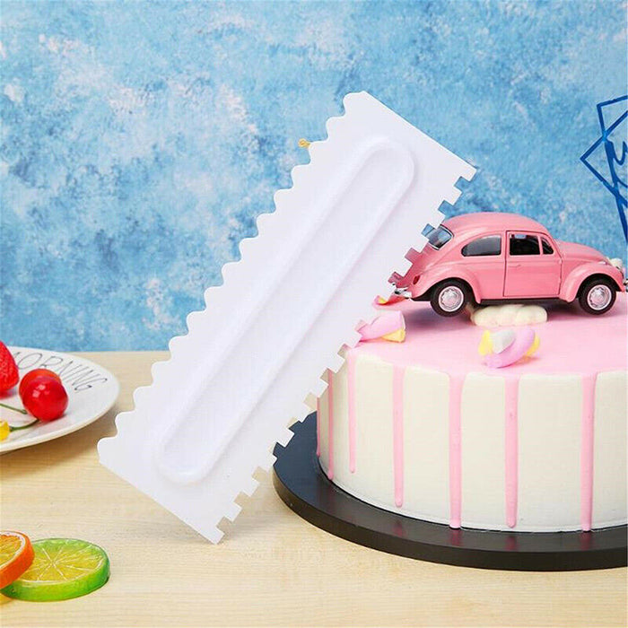 4 Pcs Cake Decorating Scrapers Textured Icing Smoother Tools