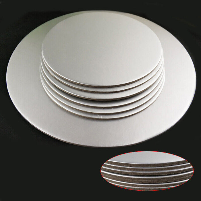 Round Silver Cake Pad Papers 10-inch Sturdy Base