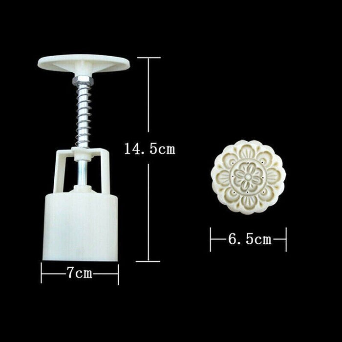 Moon Cake Mold Set with 10 Stamps Plastic Press Mould for Pastry Making