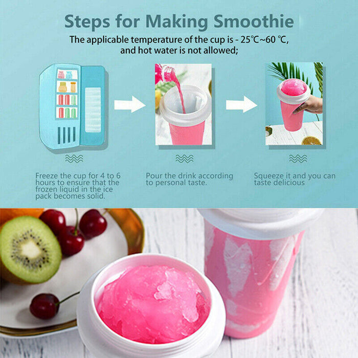 Slushie Maker Cup Quick Freeze Silicone Magic Ice Cream Milkshake Cup