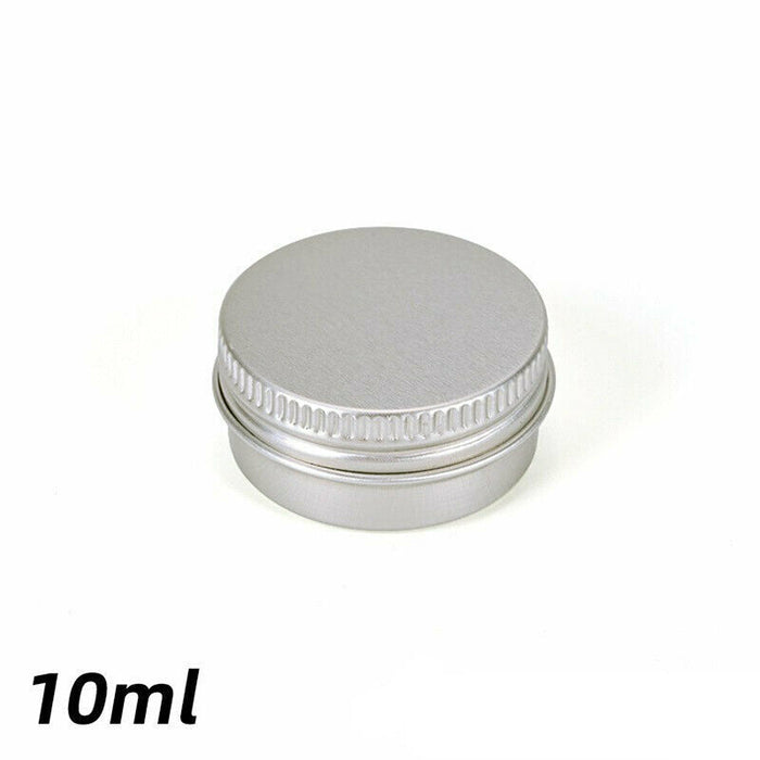 50-200PCS Durable Silver Aluminum Cosmetic Pot Lip Balm Jar Containers
