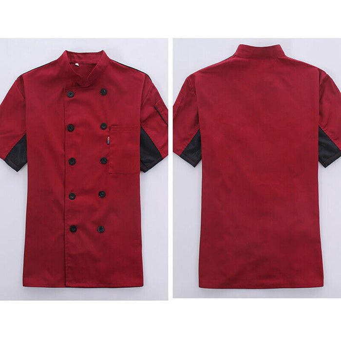 Unisex Mesh Sleeve Chef Coat with Mandarin Collar and Pockets