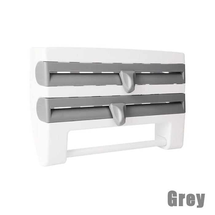 4-in-1 Wall-Mounted Wrap Dispenser Holder with Cutters