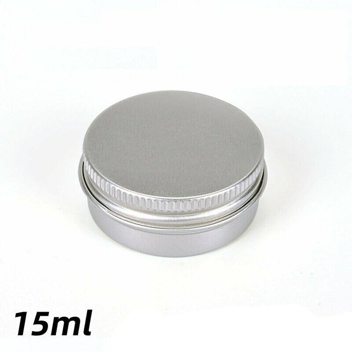 50-200PCS Durable Silver Aluminum Cosmetic Pot Lip Balm Jar Containers