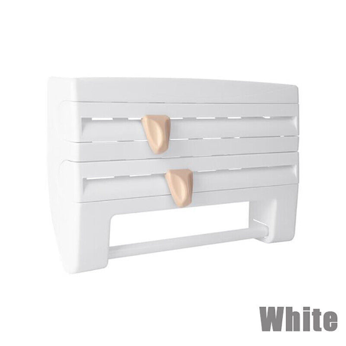 4-in-1 Wall-Mounted Wrap Dispenser Holder with Cutters