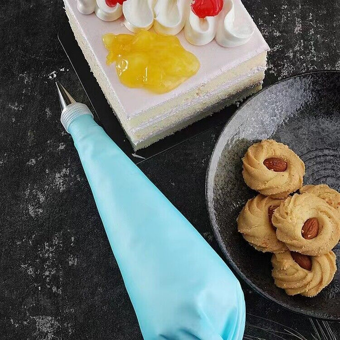 2 Pcs Reusable Silicone Pastry Bags Blue 10 to 20 Inch