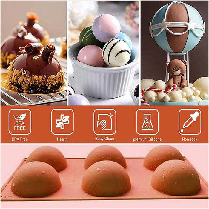 Silicone Semicircle Soap and Cake Mould Brown Baking Tray
