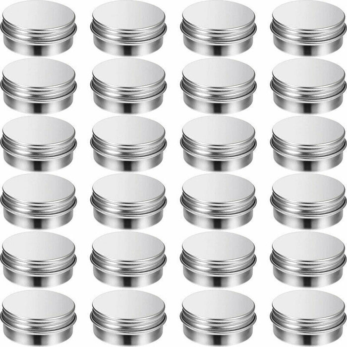 50-200PCS Durable Silver Aluminum Cosmetic Pot Lip Balm Jar Containers