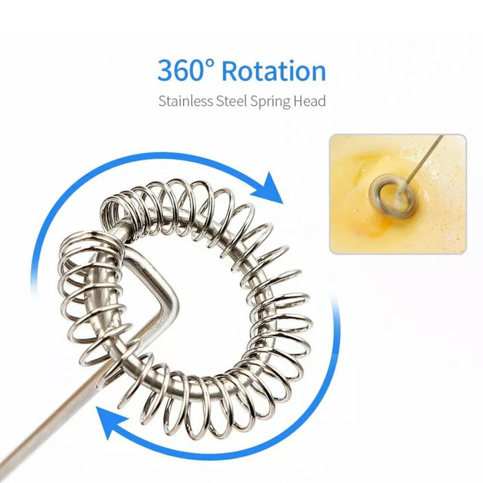 Stainless Steel Handheld Milk Frother Electric Whisk for Coffee Drinks