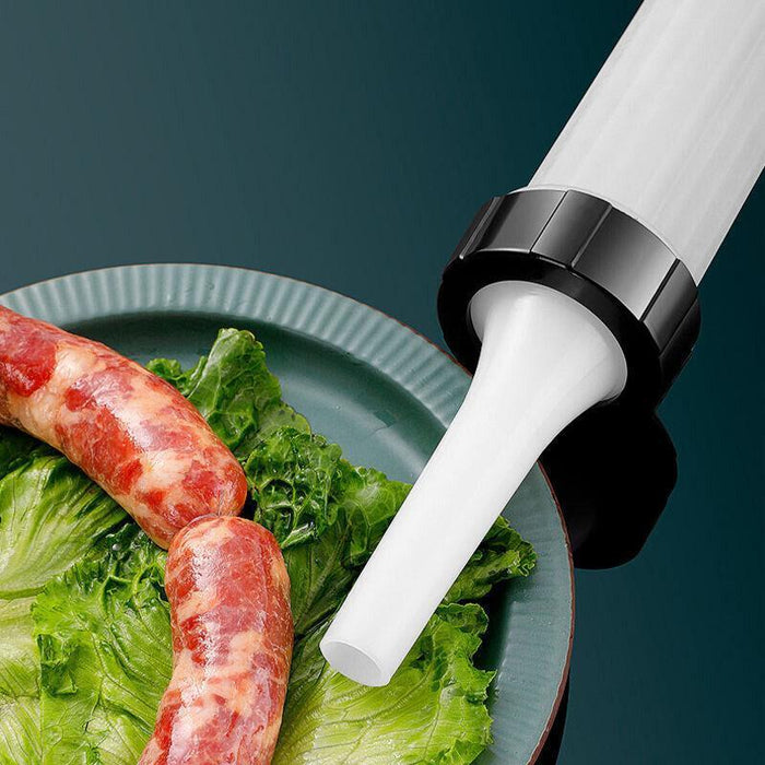 Manual Sausage Stuffer Maker PP Food-Grade Funnel Kit with 3 Nozzles