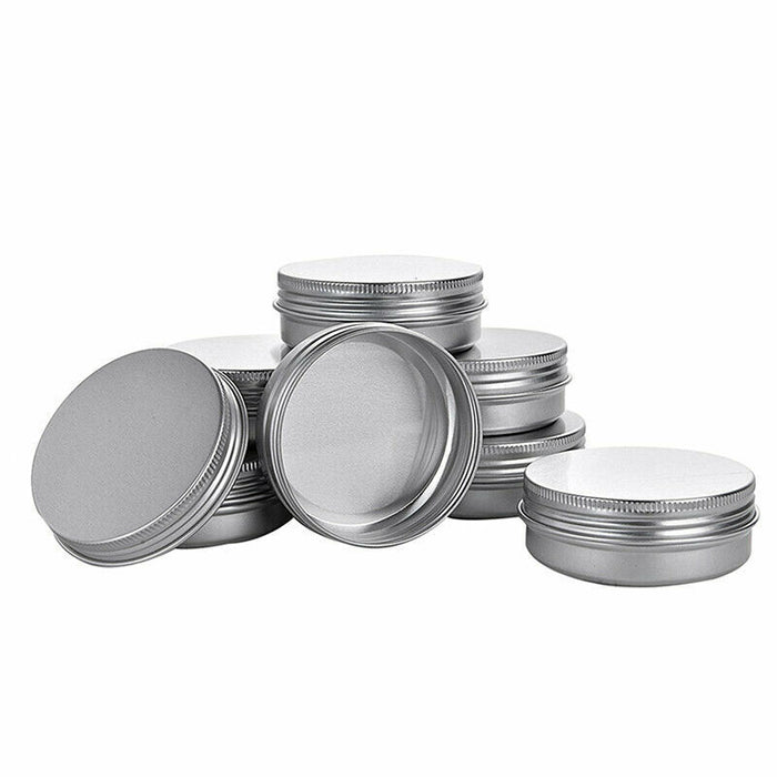 50-200PCS Durable Silver Aluminum Cosmetic Pot Lip Balm Jar Containers