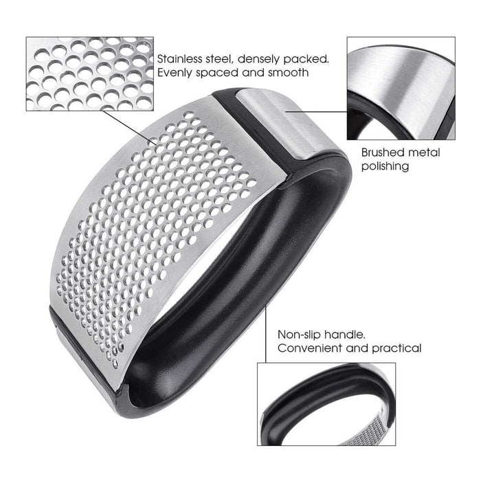 Stainless Steel Garlic Press with Arc Rocking Handle