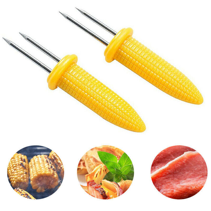10pcs Corn Cob Holders Skewers Barbecue Fork BBQ Kitchen Accessories