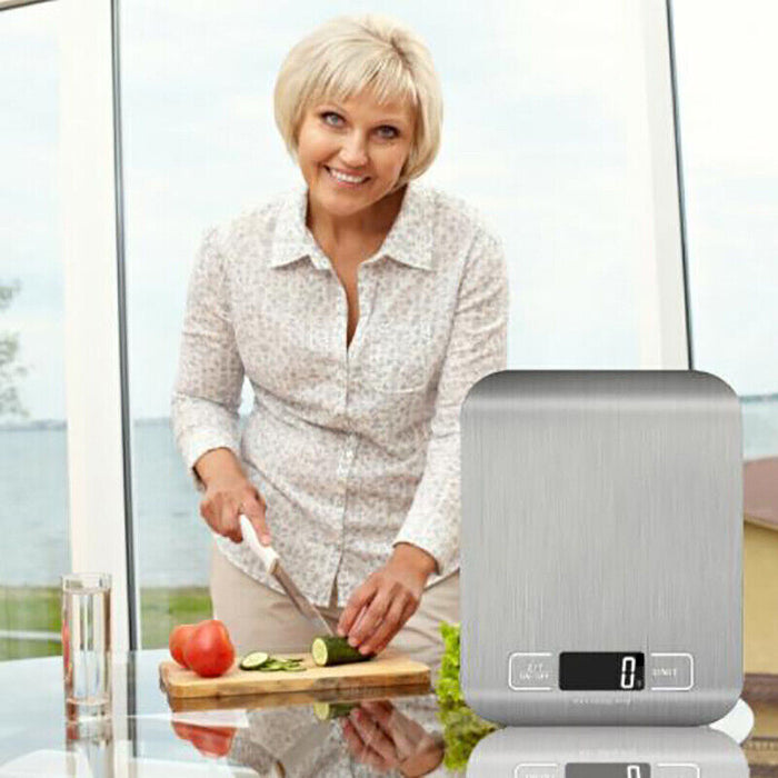 Digital Kitchen Scale 5kg Stainless Steel Surface with LCD Display