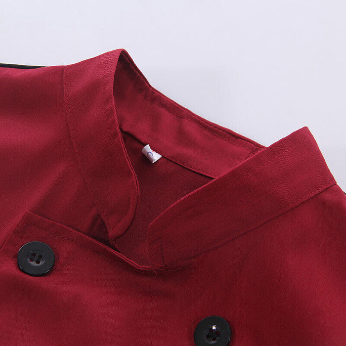 Unisex Mesh Sleeve Chef Coat with Mandarin Collar and Pockets
