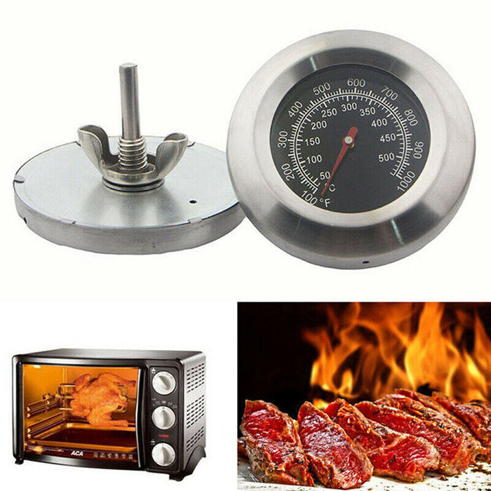 BBQ Smoker Grill Thermometer Gauge Stainless Steel
