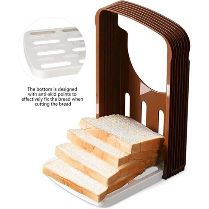 Foldable Bread Slicer Toast Cutting Guide Food-Grade Plastic 22.5 x 14.8 cm