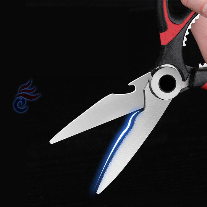 Kitchen Scissors Stainless Steel Black and Red Multi-Function