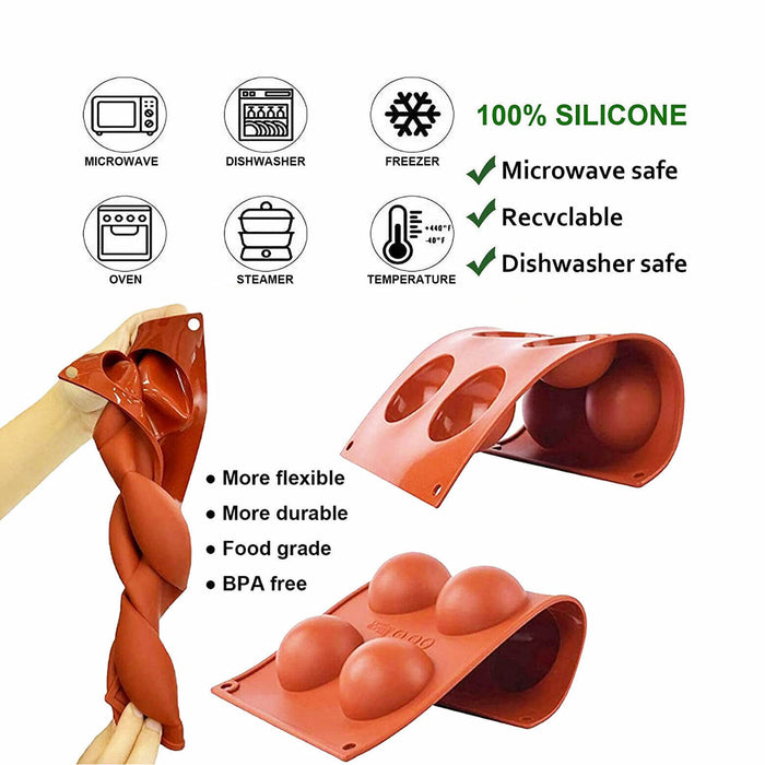 Silicone Semicircle Soap and Cake Mould Brown Baking Tray