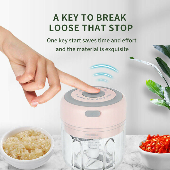 Mini Electric Garlic Chopper,250ml, Rechargeable Food Processor