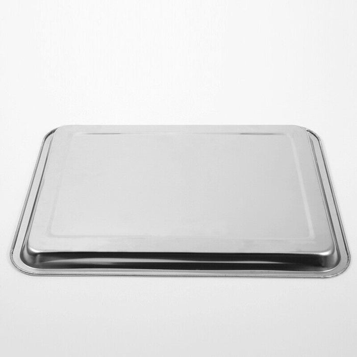 2 Pcs Stainless Steel Oblong Serving Tray 0.5 mm Thick 2 cm Deep 2 Sizes