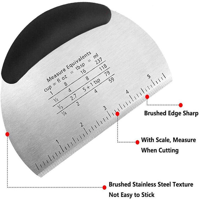 Stainless Steel Dough Scraper Pastry Cutter with Scale for Baking Use