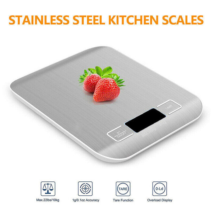 Digital Kitchen Scale 5kg Stainless Steel Surface with LCD Display