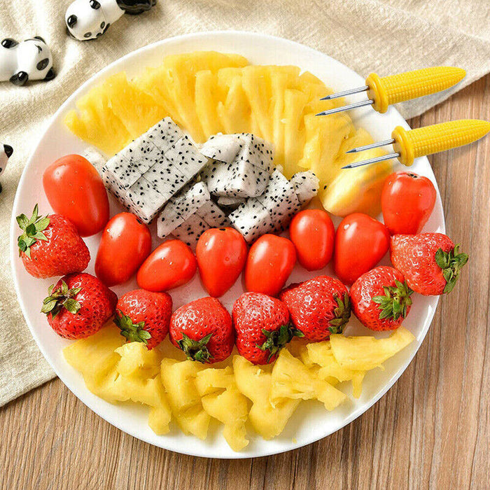 10pcs Corn Cob Holders Skewers Barbecue Fork BBQ Kitchen Accessories