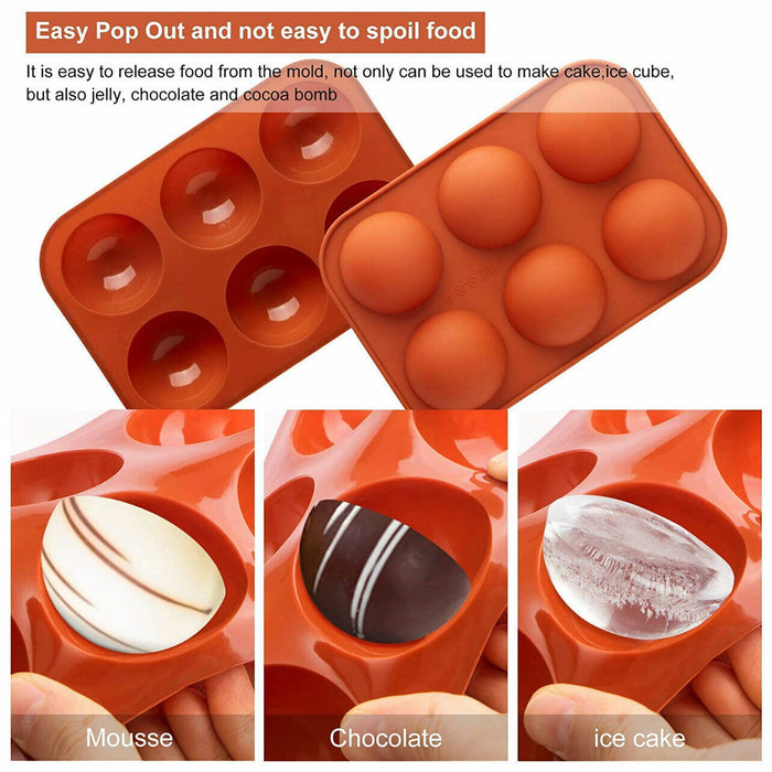 Silicone Semicircle Soap and Cake Mould Brown Baking Tray