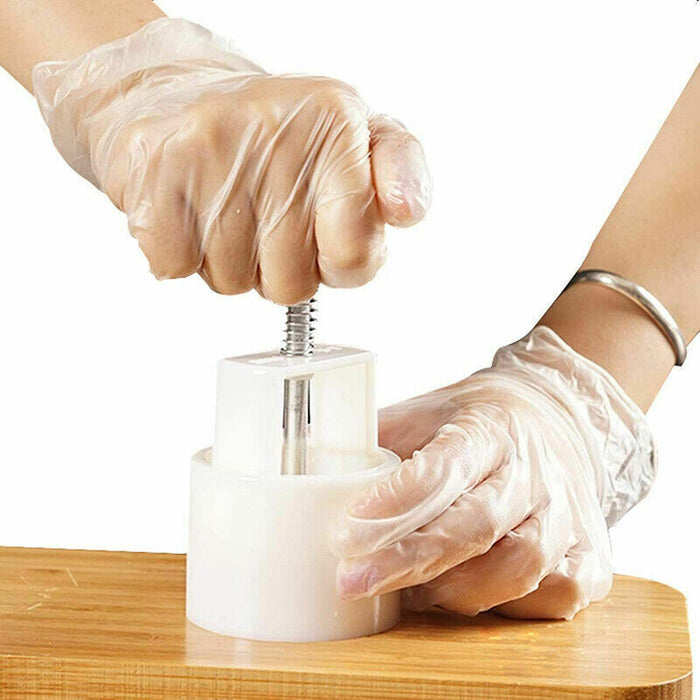 Moon Cake Mold Set with 10 Stamps Plastic Press Mould for Pastry Making