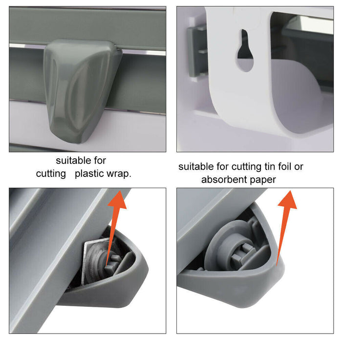 4-in-1 Wall-Mounted Wrap Dispenser Holder with Cutters