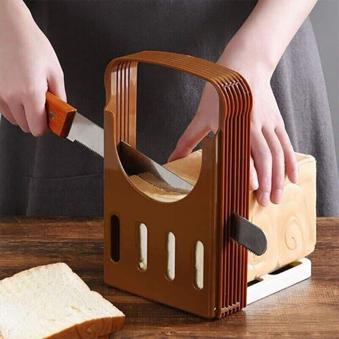Foldable Bread Slicer Toast Cutting Guide Food-Grade Plastic 22.5 x 14.8 cm