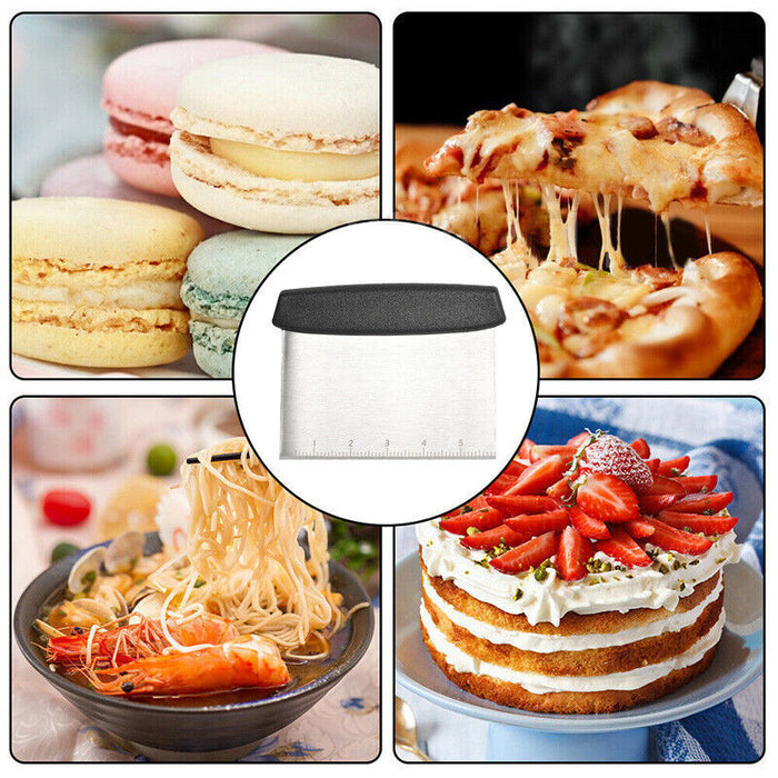 Stainless Steel Dough Scraper Pastry Cutter with Scale for Baking Use