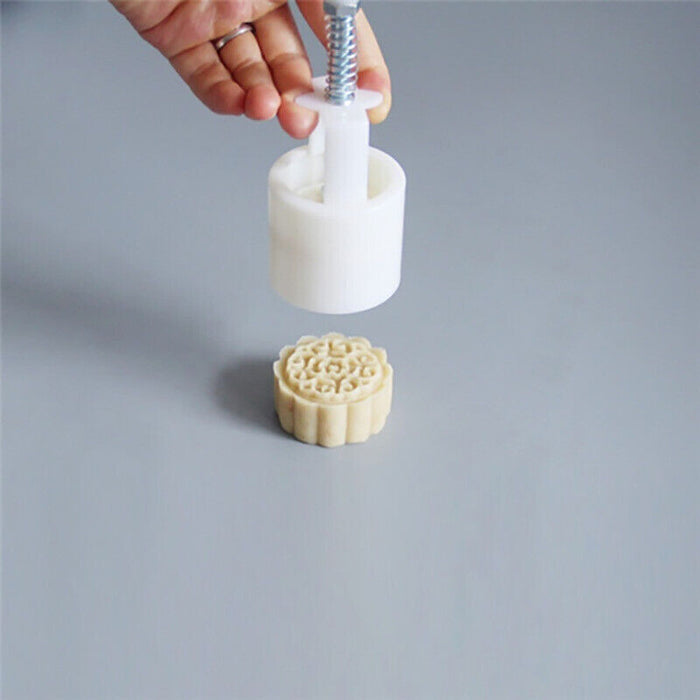Moon Cake Mold Set with 10 Stamps Plastic Press Mould for Pastry Making