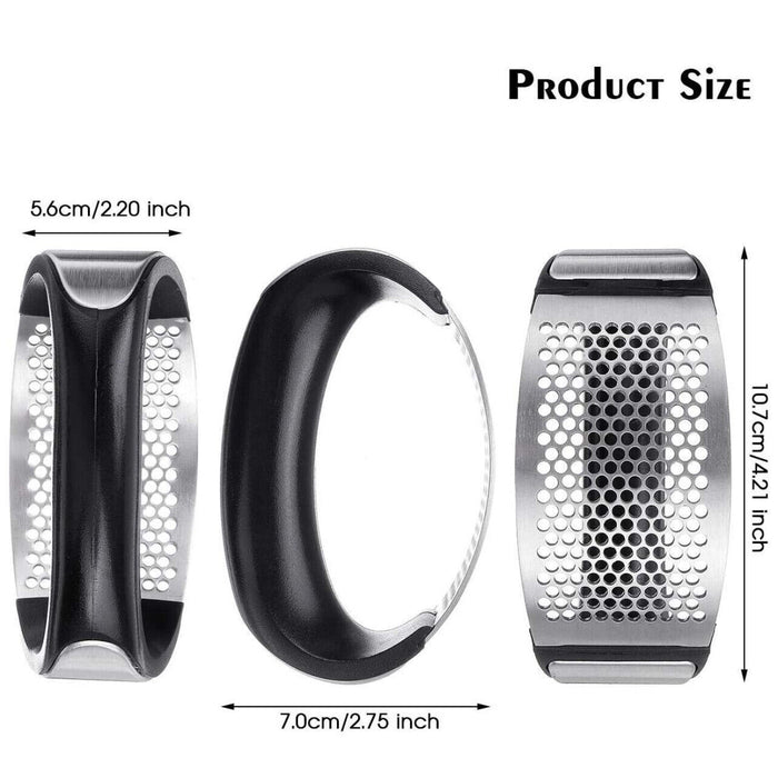 Stainless Steel Garlic Press with Arc Rocking Handle