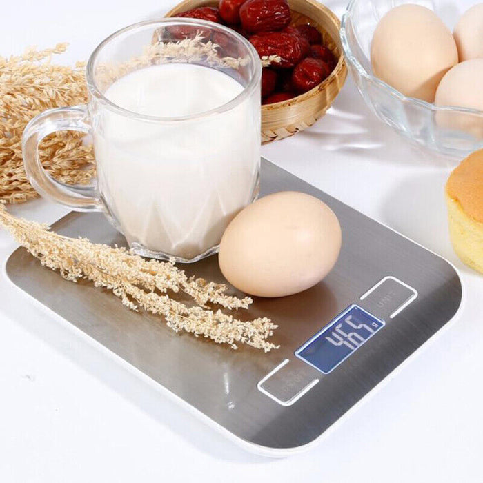 Digital Kitchen Scale 5kg Stainless Steel Surface with LCD Display
