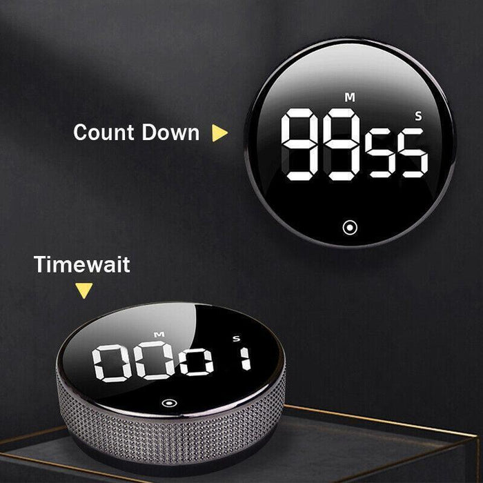 LED Rotary Digital Timer with Large Screen Display, Magnetic Timer