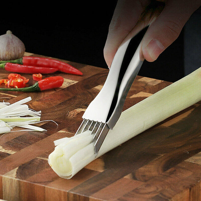 Stainless Steel Onion Cutter Slicer Tool for Kitchen and Restaurant Use