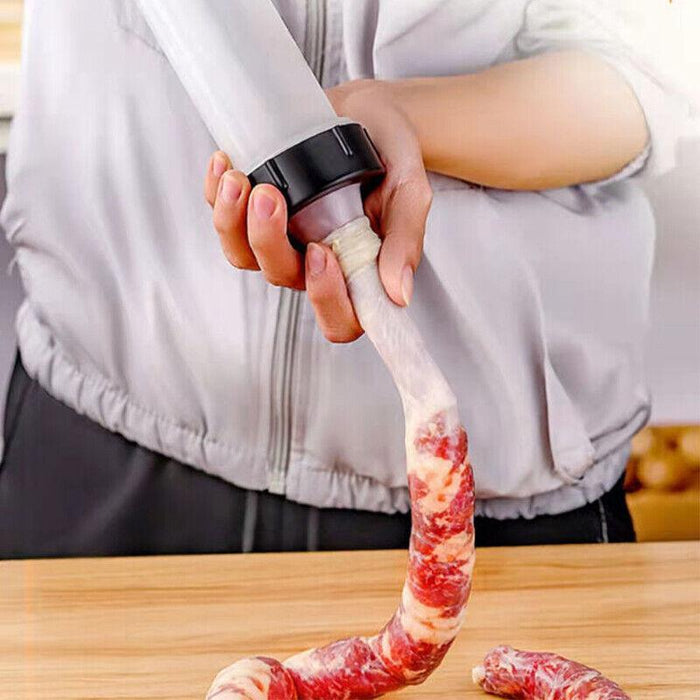 Manual Sausage Stuffer Maker PP Food-Grade Funnel Kit with 3 Nozzles