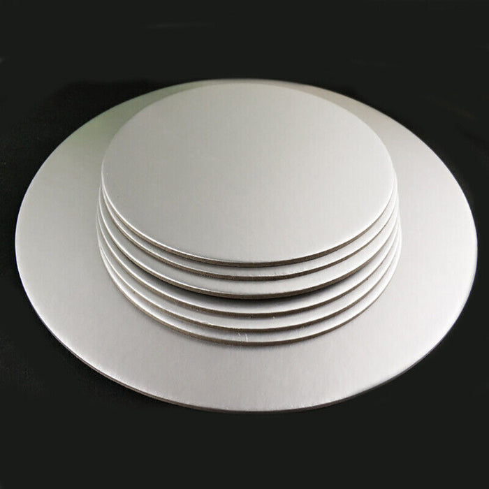 Round Silver Cake Pad Papers 10-inch Sturdy Base