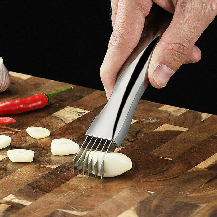 Stainless Steel Onion Cutter Slicer Tool for Kitchen and Restaurant Use
