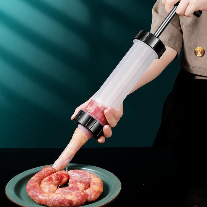 Manual Sausage Stuffer Maker PP Food-Grade Funnel Kit with 3 Nozzles