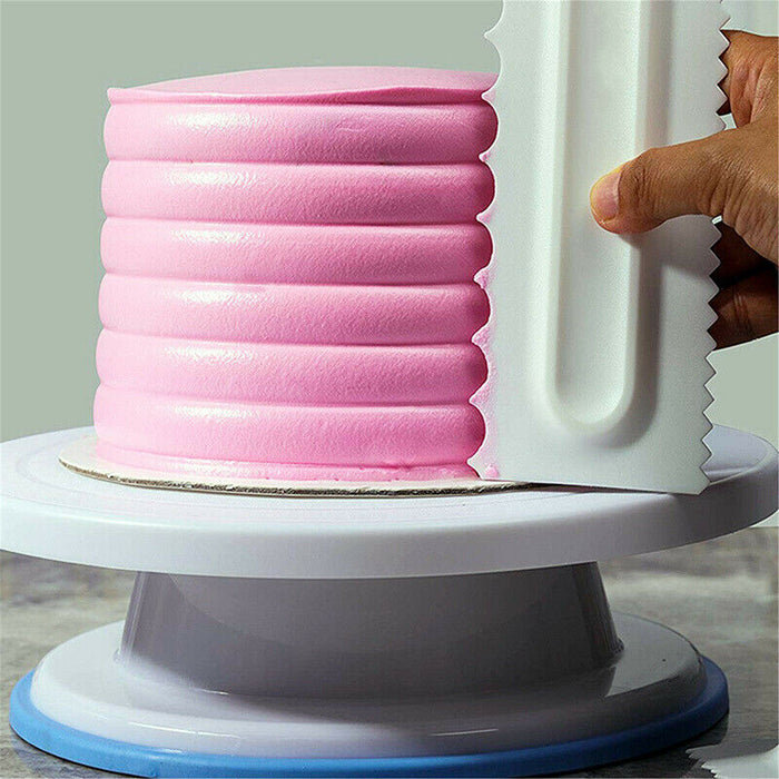 4 Pcs Cake Decorating Scrapers Textured Icing Smoother Tools