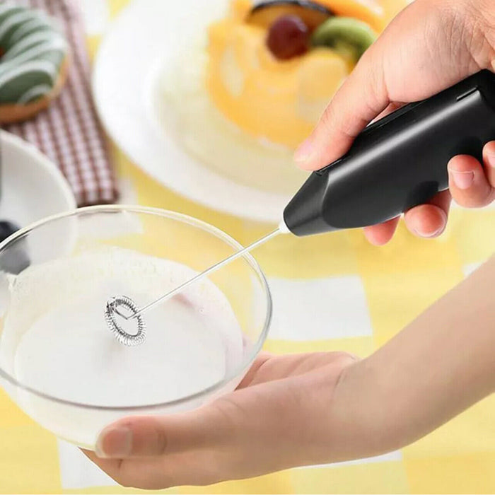 Stainless Steel Handheld Milk Frother Electric Whisk for Coffee Drinks