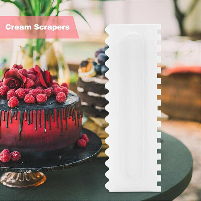 4 Pcs Cake Decorating Scrapers Textured Icing Smoother Tools
